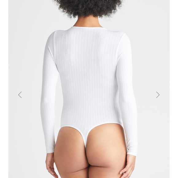 Yummie Katrina Cotton Seamless Rib Bodysuit in White S/M - Picture 5 of 11